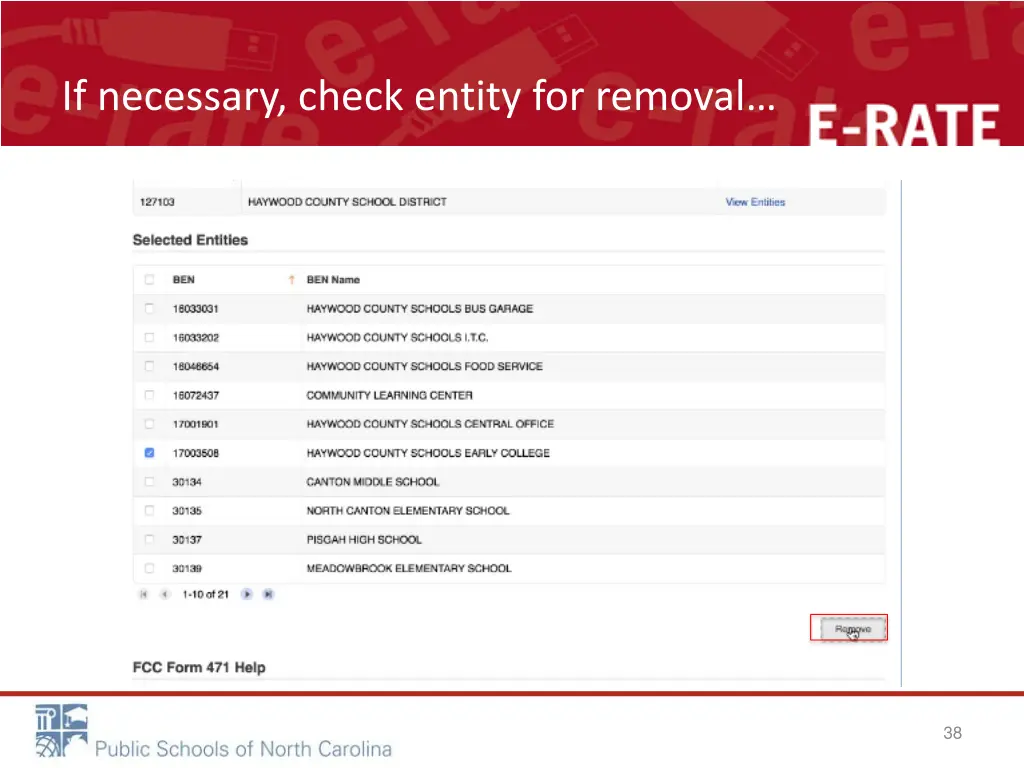 if necessary check entity for removal