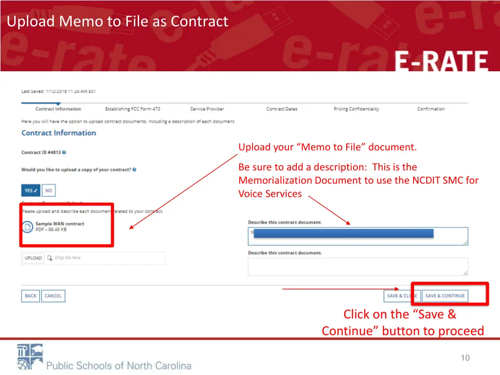 upload memo to file as contract 1