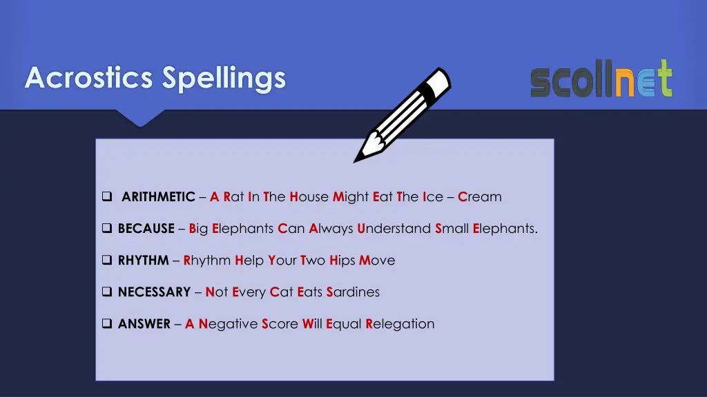 acrostics spellings