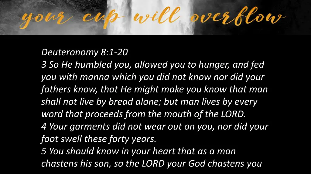 deuteronomy 8 1 20 3 so he humbled you allowed