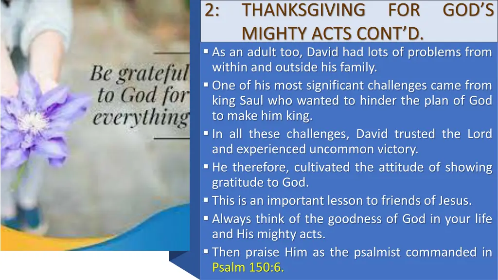 2 thanksgiving for god s mighty acts cont