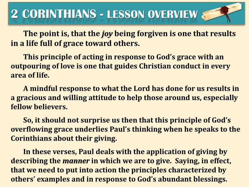 2 corinthians lesson overview 1