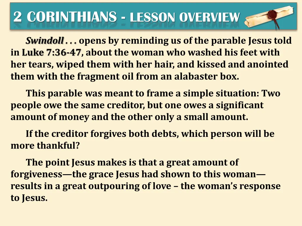 2 corinthians lesson overview