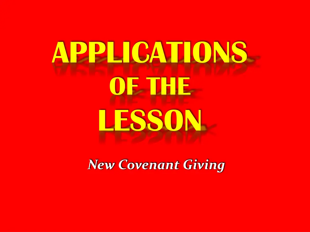 applications of the lesson