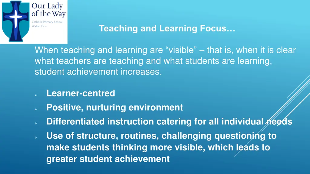 teaching and learning focus