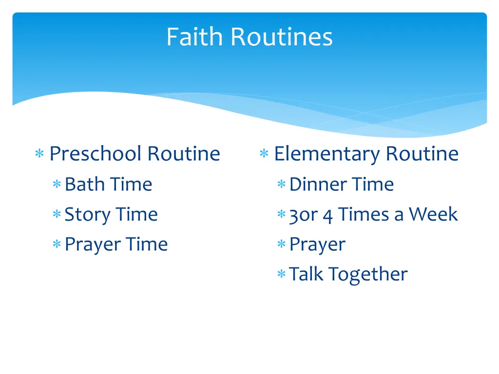 faith routines