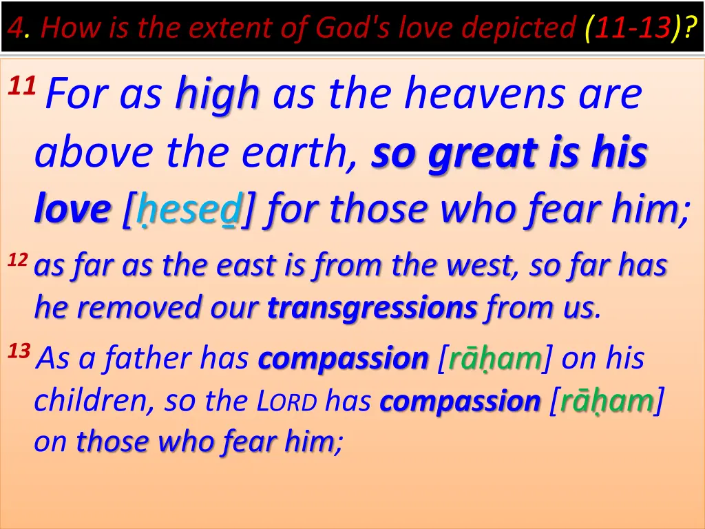 4 how is the extent of god s love depicted 11 13