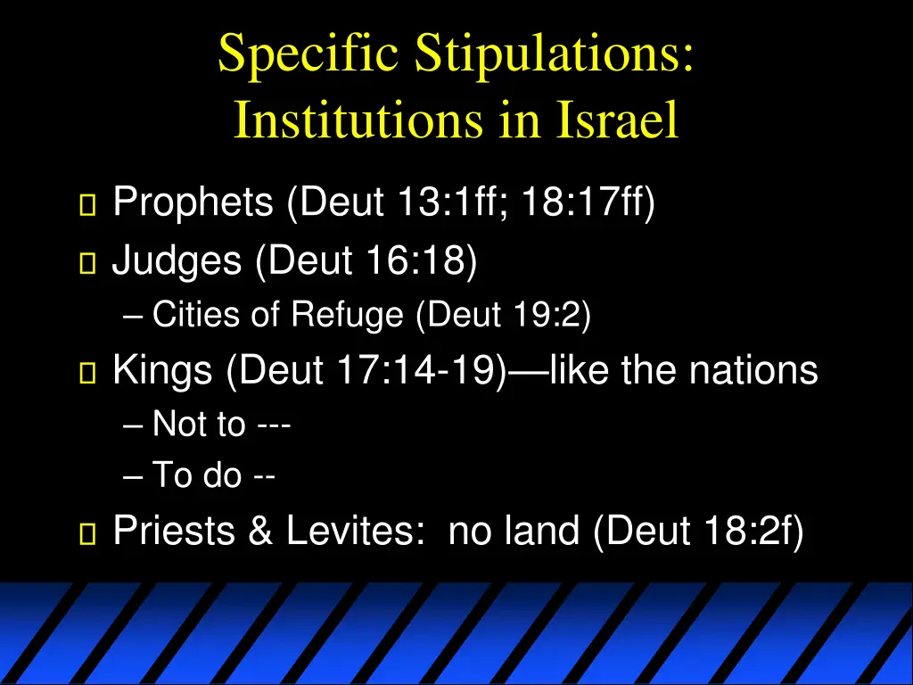 specific stipulations institutions in israel