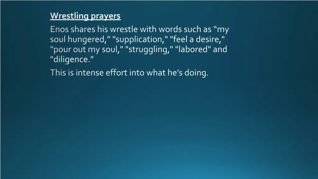 wrestling prayers enos shares his wrestle with