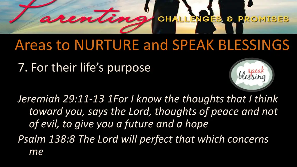 areas to nurture and speak blessings 14