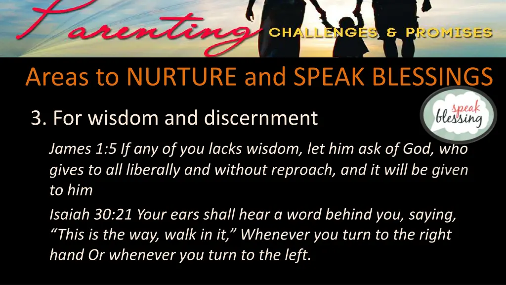 areas to nurture and speak blessings 4