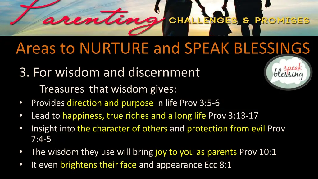 areas to nurture and speak blessings 5