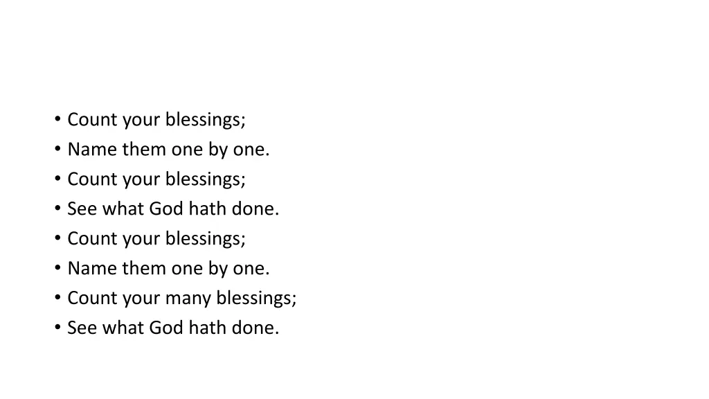 count your blessings name them one by one count