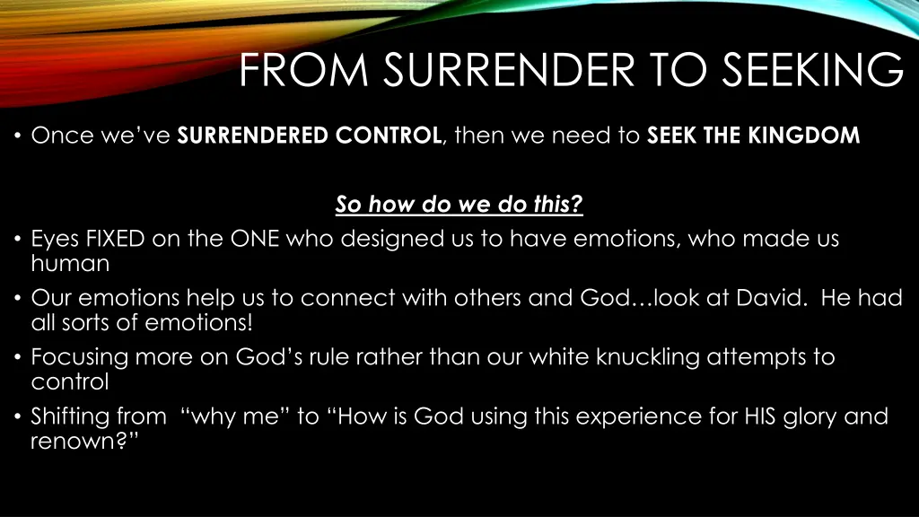 from surrender to seeking