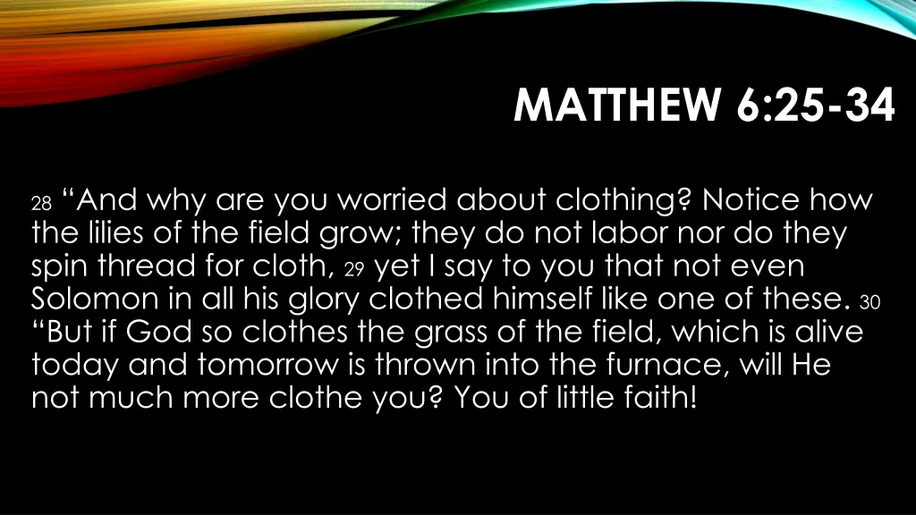 matthew 6 25 34 1