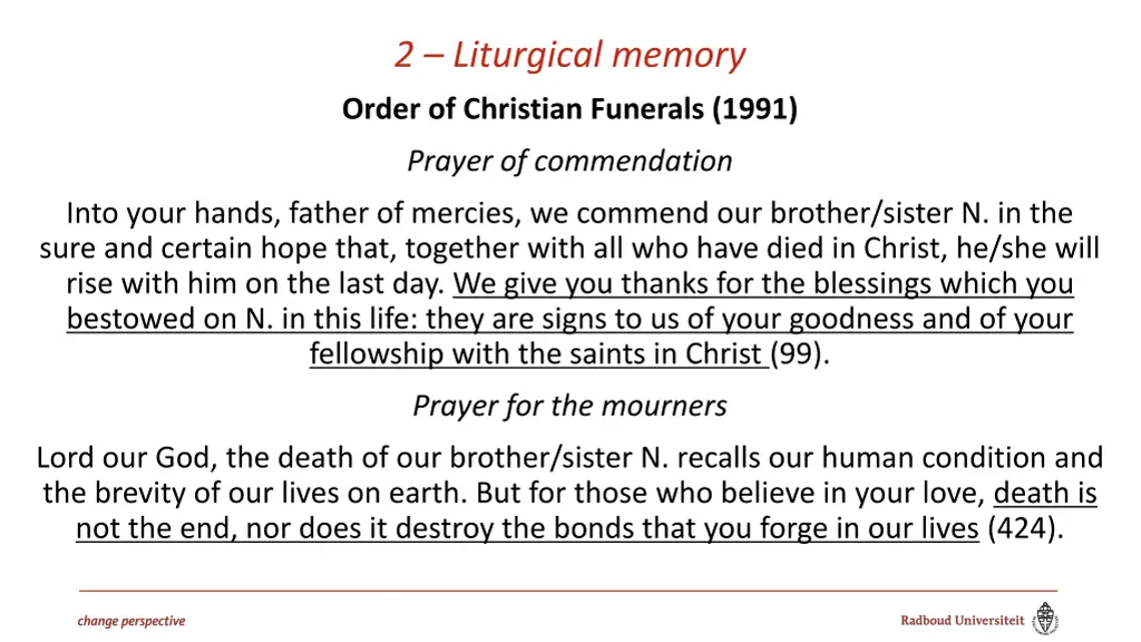 2 liturgical memory