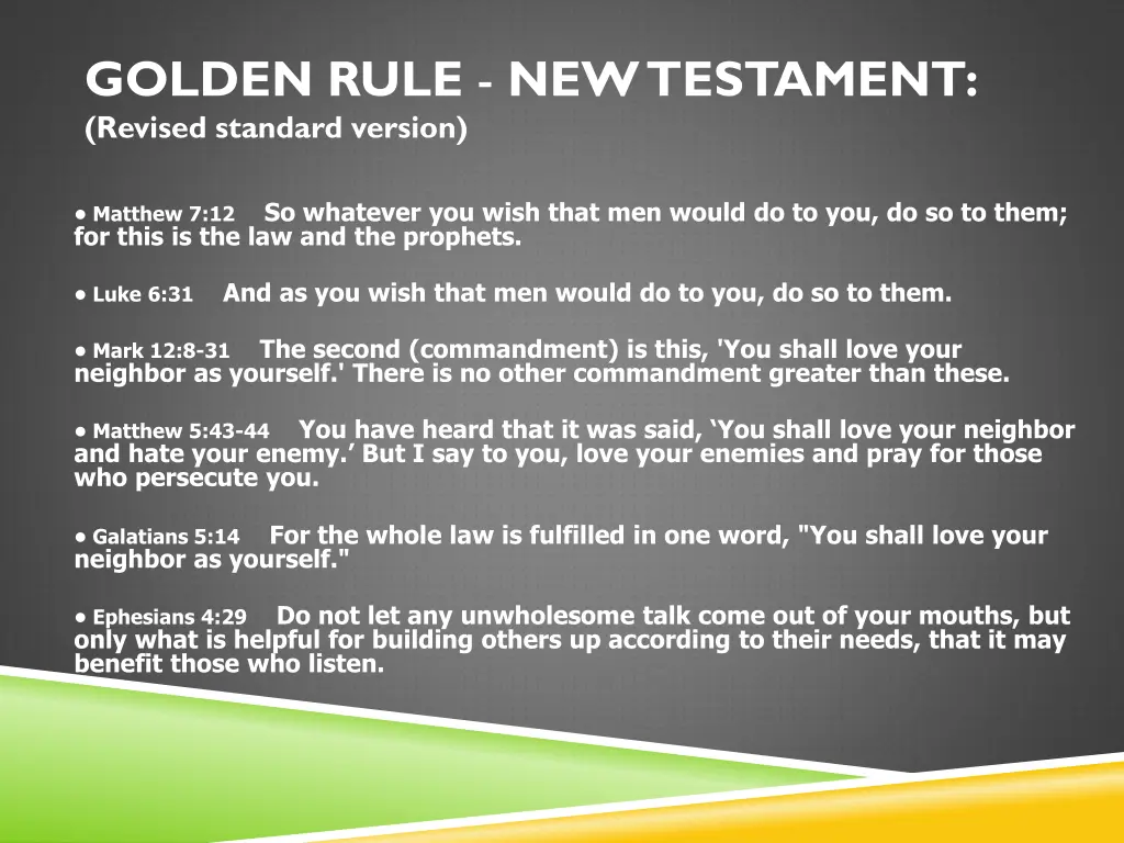 golden rule new testament revised standard version