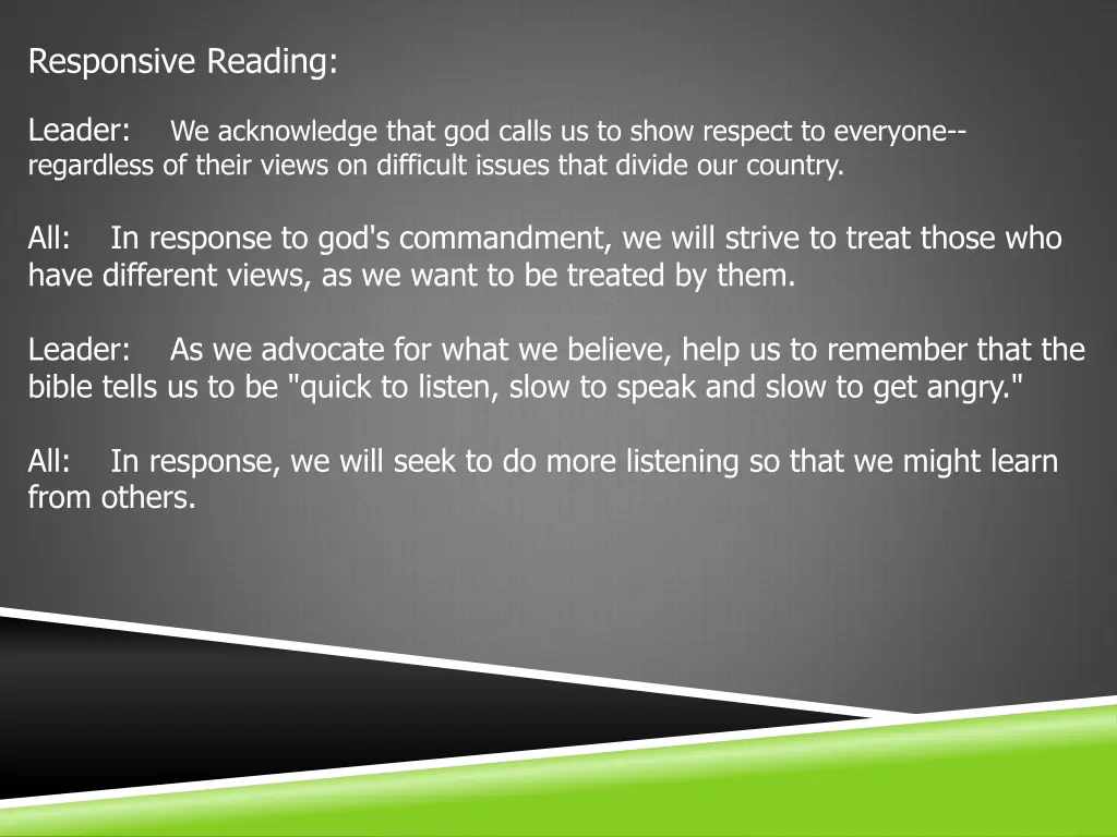 responsive reading