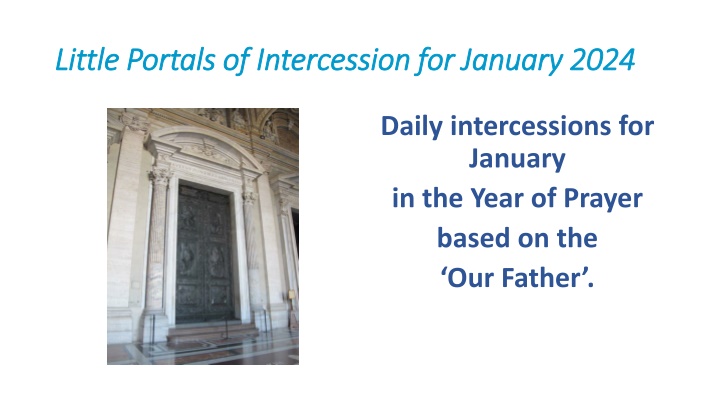 little portals of intercession for january 2024