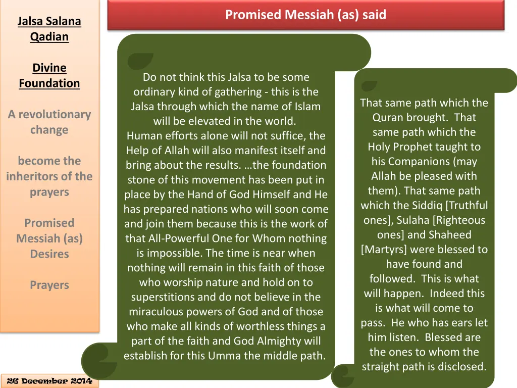 promised messiah as said