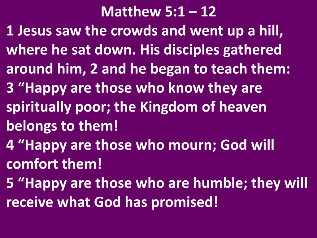 matthew 5 1 12