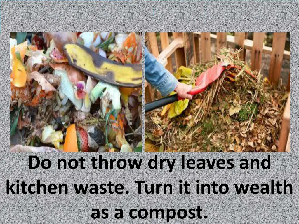 do not throw dry leaves and kitchen waste turn