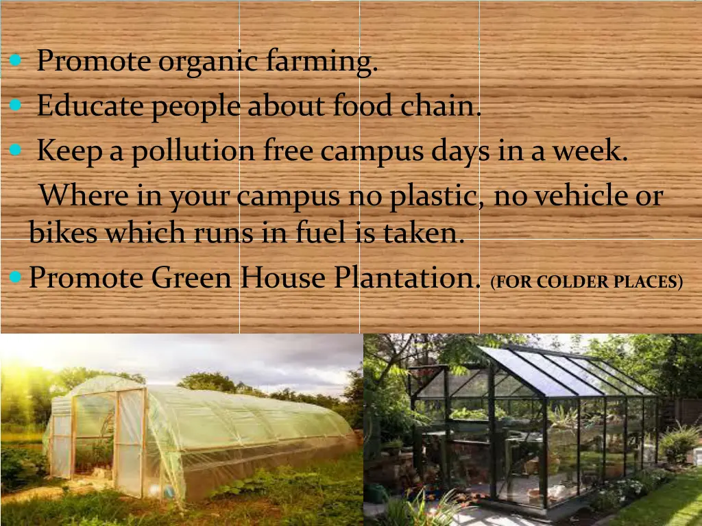 promote organic farming educate people about food