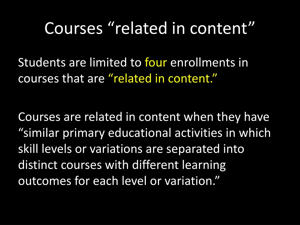 courses related in content