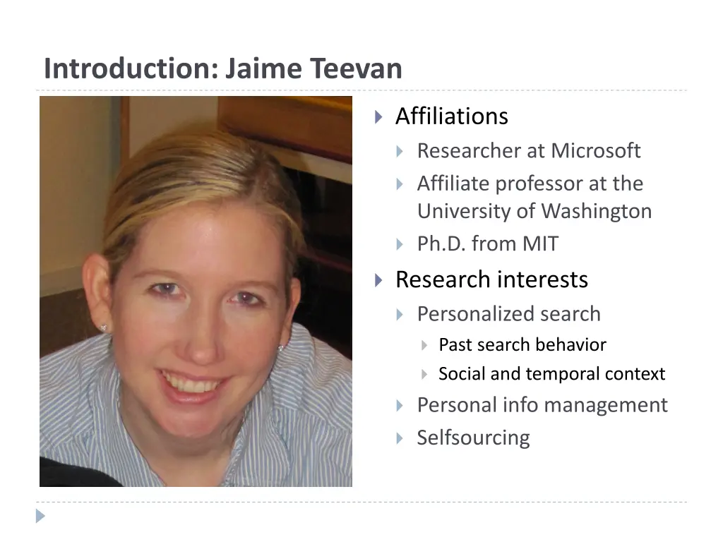 introduction jaime teevan