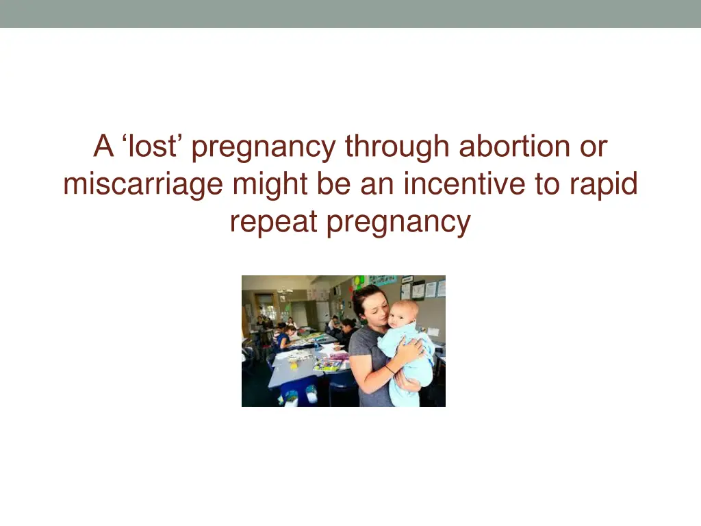 a lost pregnancy through abortion or miscarriage