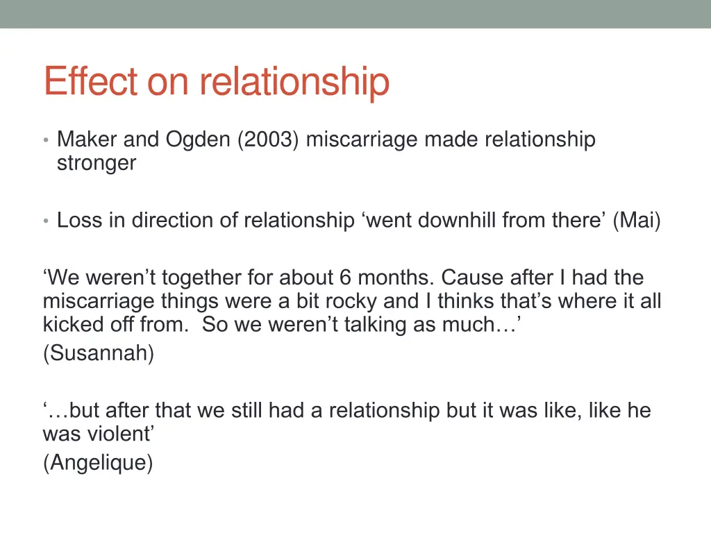 effect on relationship