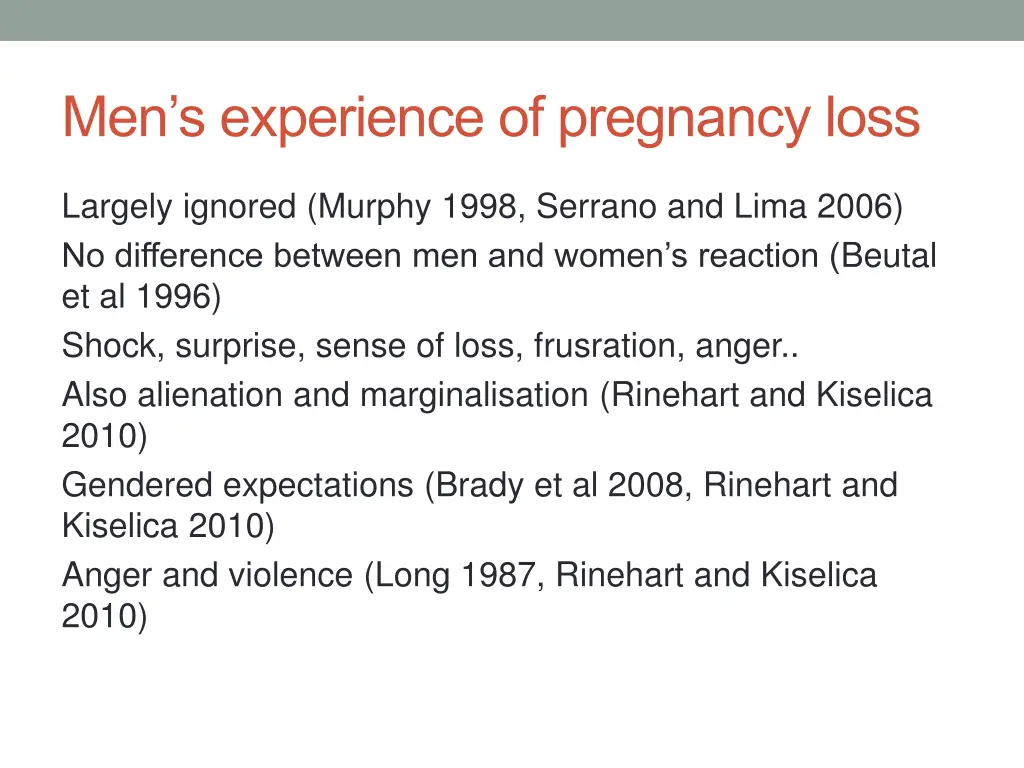 men s experience of pregnancy loss