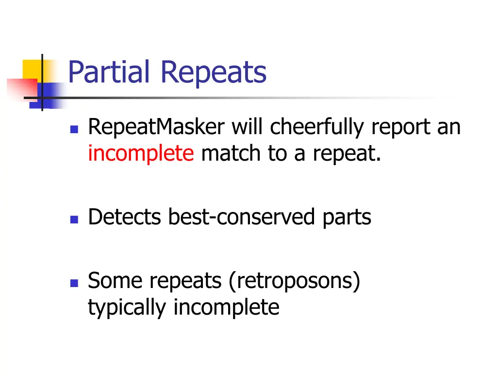 partial repeats