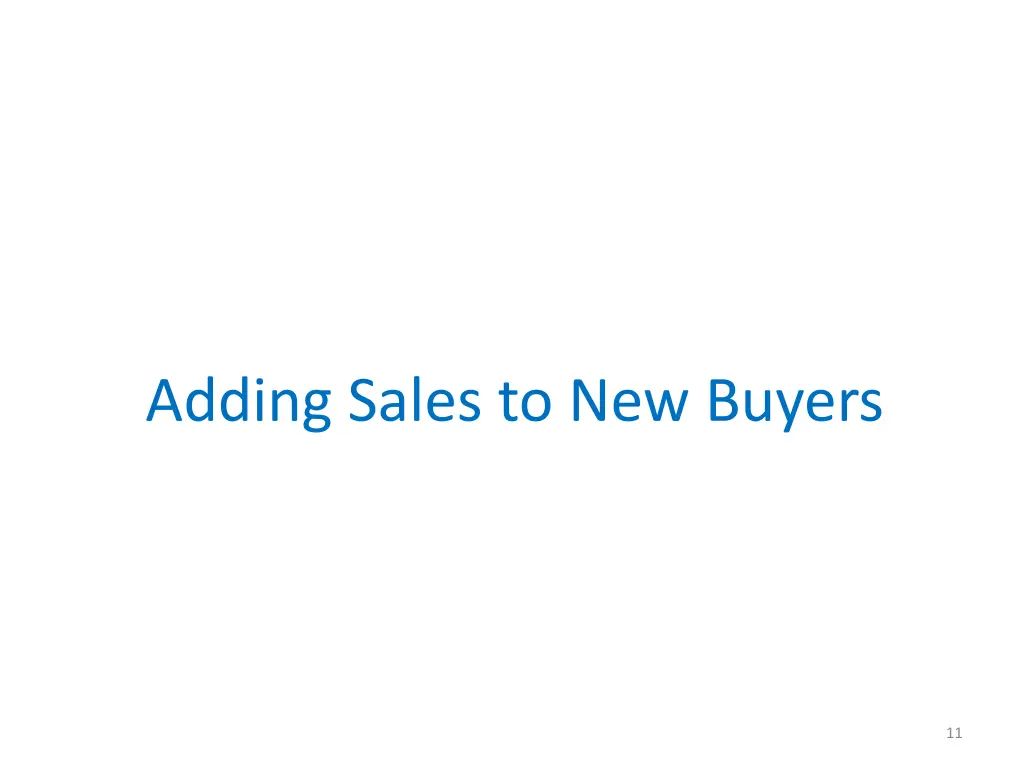 adding sales to new buyers