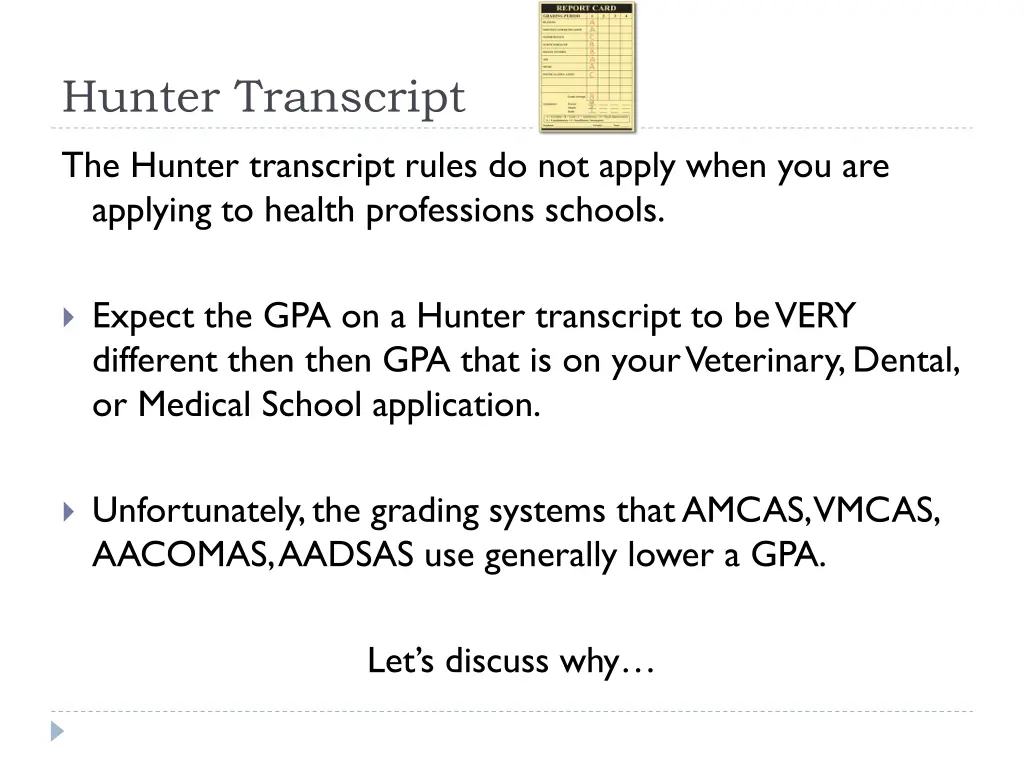 hunter transcript