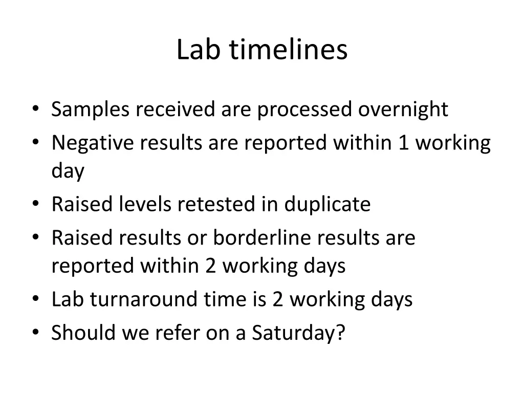 lab timelines