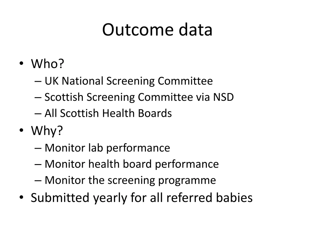 outcome data