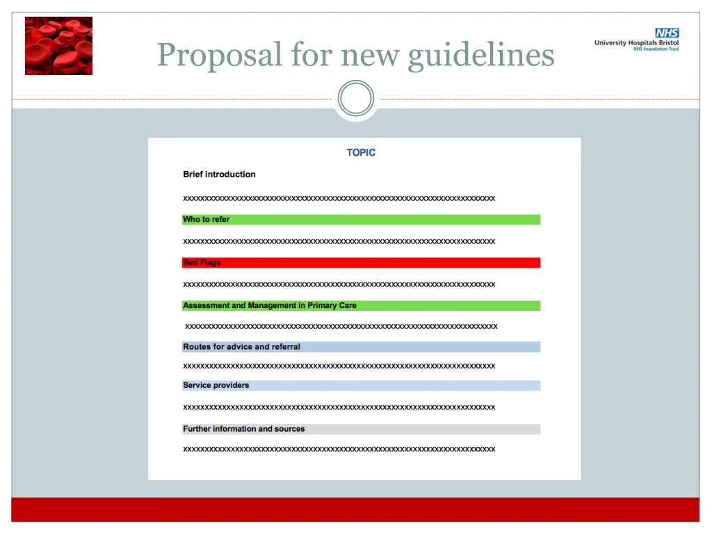 proposal for new guidelines