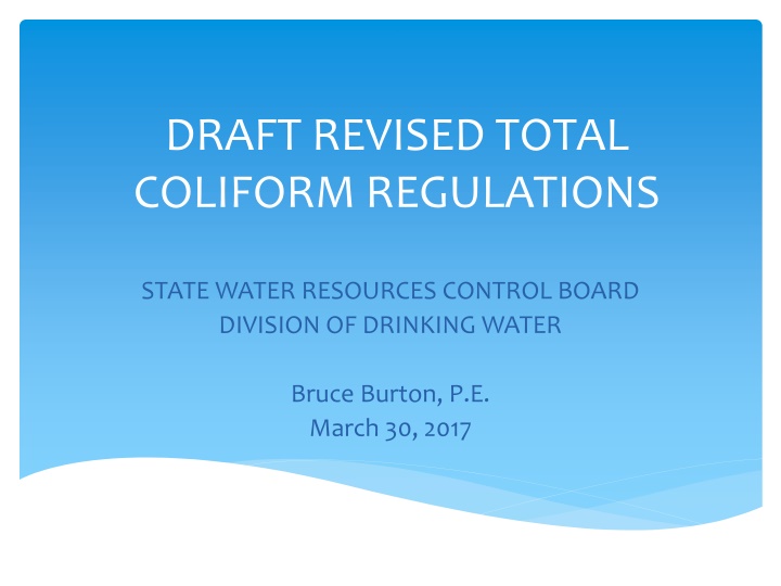 draft revised total coliform regulations