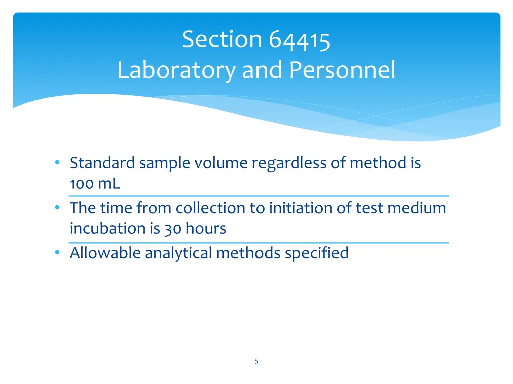 section 64415 laboratory and personnel