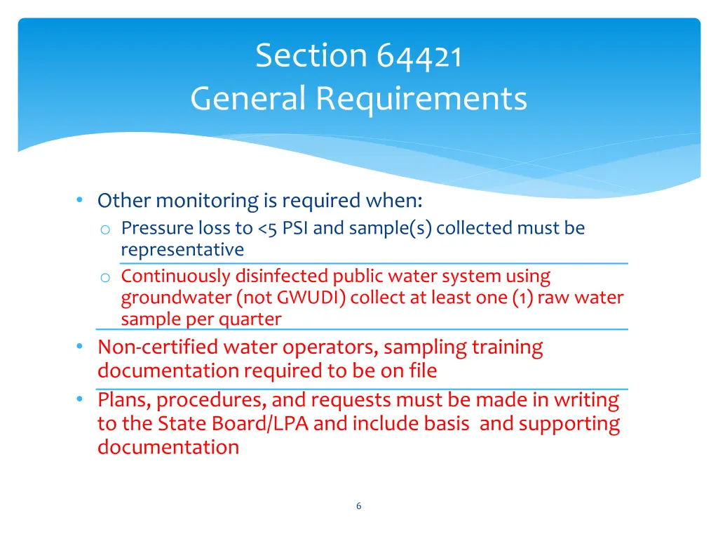 section 64421 general requirements