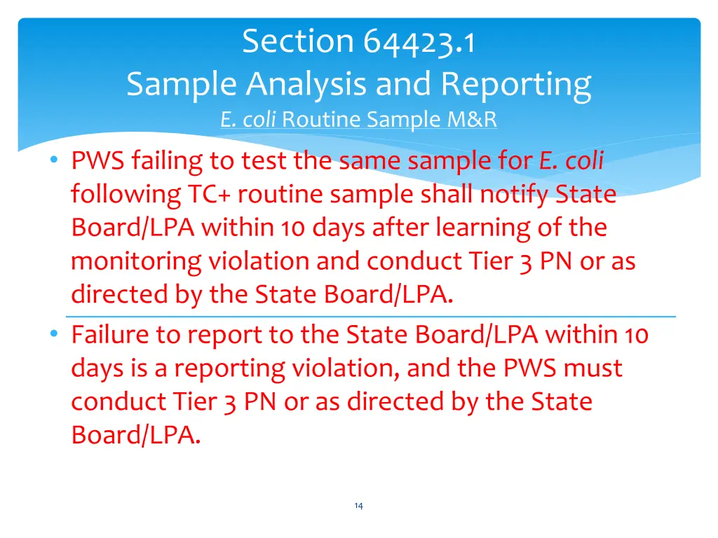 section 64423 1 sample analysis and reporting 2