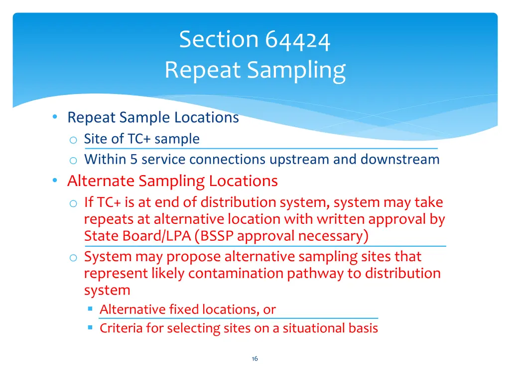 section 64424 repeat sampling 1