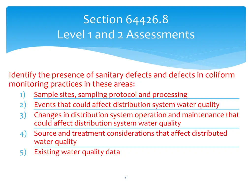 section 64426 8 level 1 and 2 assessments