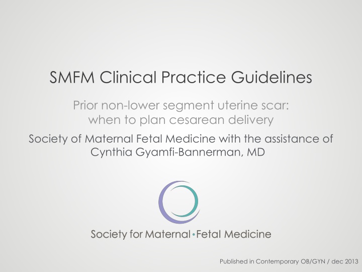 society for maternal fetal medicine