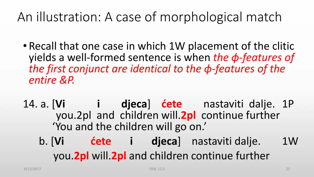 an illustration a case of morphological match