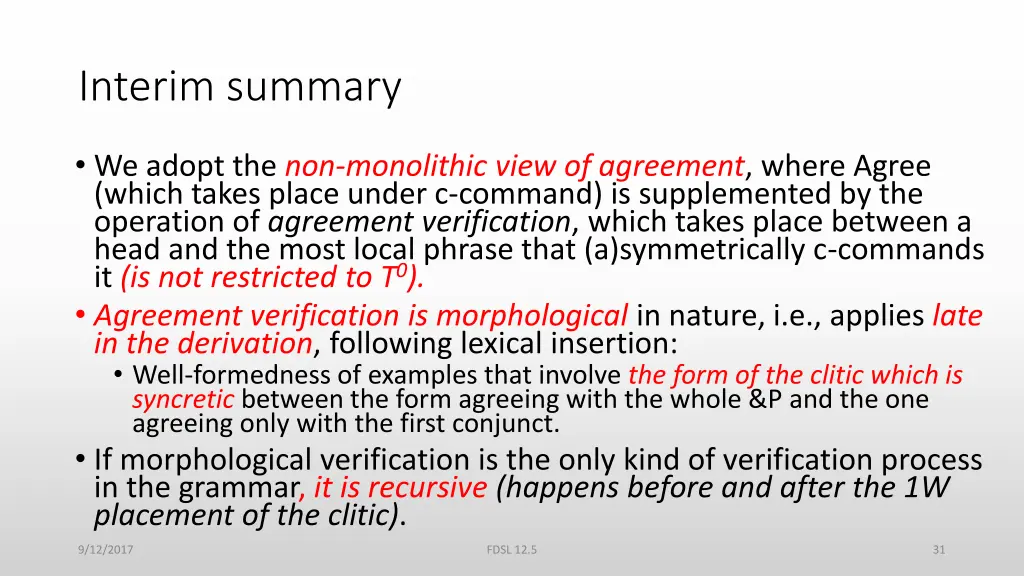 interim summary