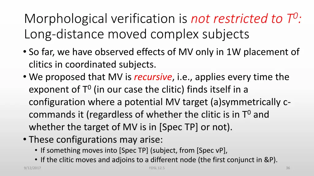 morphological verification is not restricted