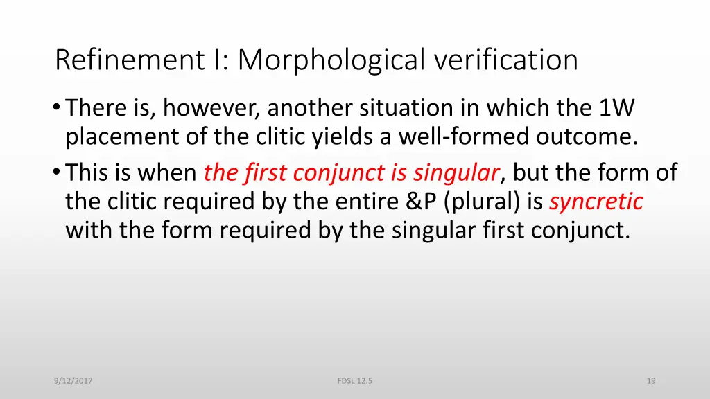 refinement i morphological verification