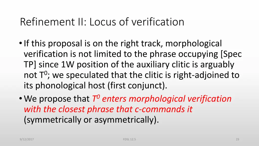 refinement ii locus of verification